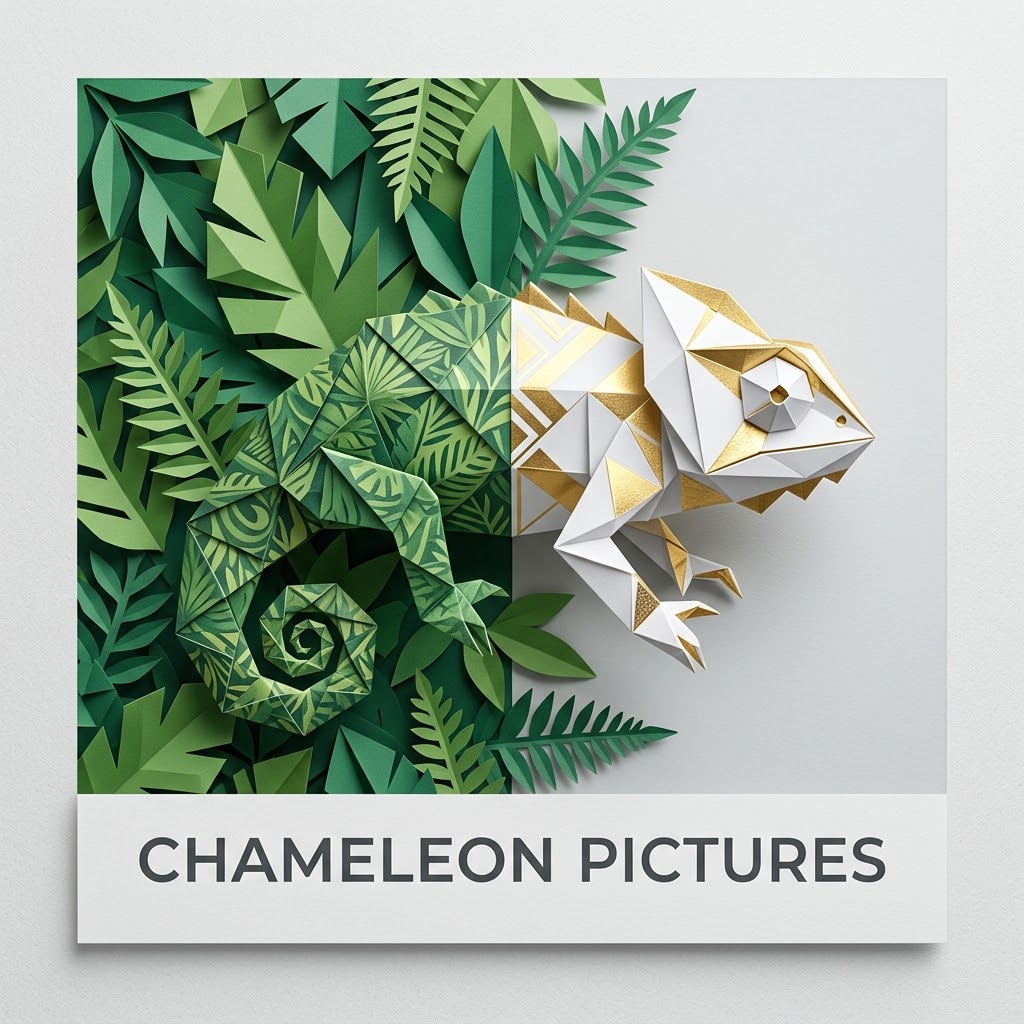 Chameleon Pictures — origami papercraft chameleon